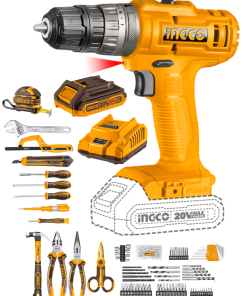 Set Taladro Atornillador Percutor 66NM 10mm + 165 Herramientas + Batería 2AH + Cargador Rápido