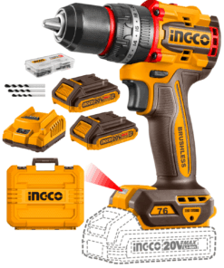 Taladro Atornillador Percutor de Impacto Inalámbrico 76NM 13mm + 2 Baterías 2AH + Cargador Rápido