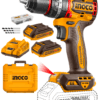 Taladro Atornillador Percutor de Impacto Inalámbrico 66NM 13mm + 2 Baterías 2AH + Cargador Rápido