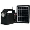Radio Solar Recargable con Linterna LED, Panel Solar y 2 Ampolletas