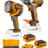 Combo 2 Herramientas Inalámbricas: Llave de Impacto 850NM + Linterna + 2 Baterías 5AH + Cargador Rápido