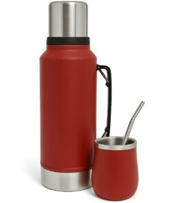 Termo Mate Rojo Acero Inoxidable 1L