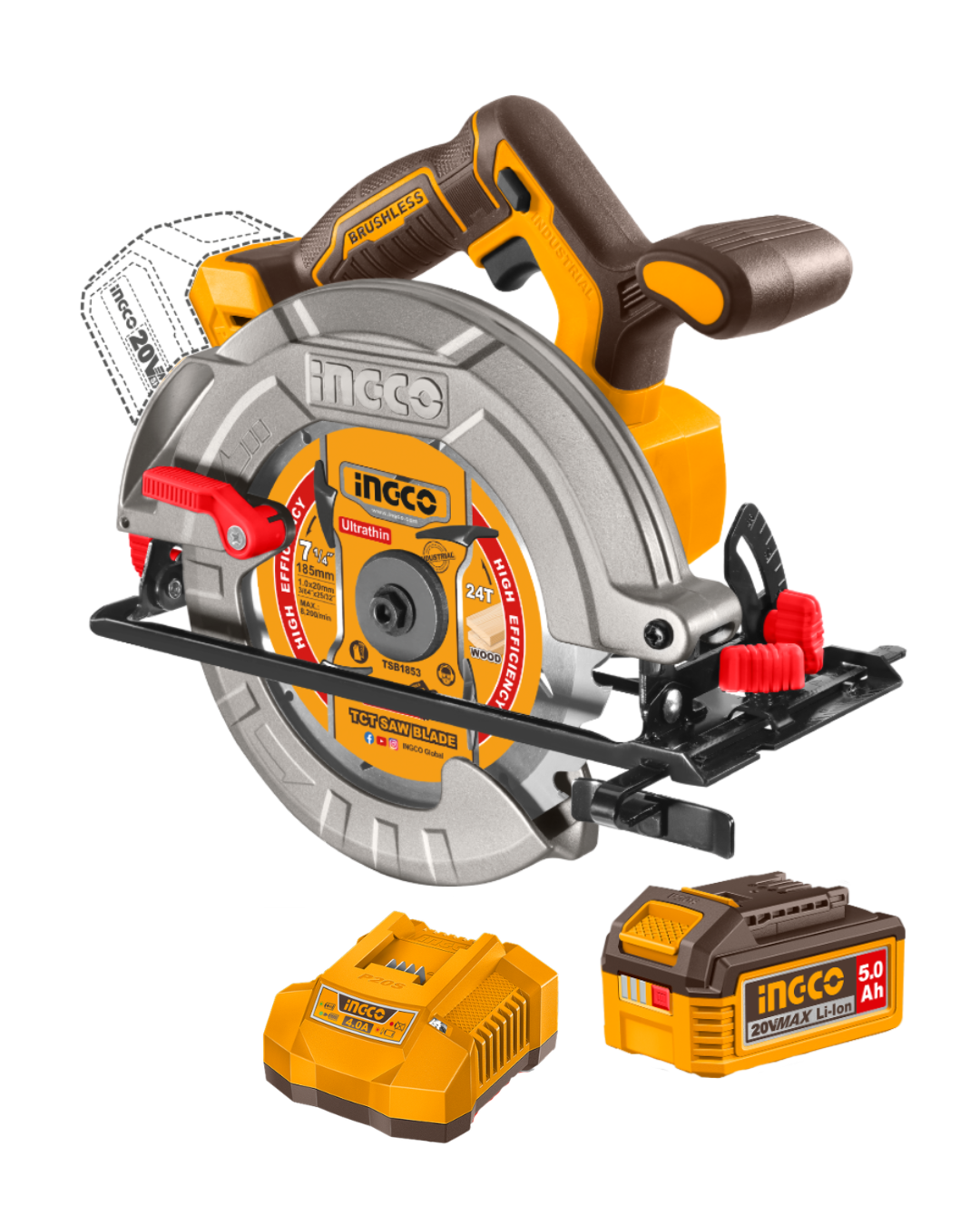 CSLI18513 Sierra Circular 7 ¼” Inalámbrica + Batería 5AH + Cargador Rápido