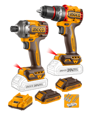 Combo 2 Herramientas Inalámbricas: Atornillador de Impacto 285NM + Taladro Atornillador Percutor de Impacto 66NM + 2 Baterías 2AH + Cargador