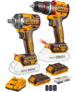 Combo 2 Herramientas Inalámbricas: Llave de Impacto 405NM + Taladro Atornillador Percutor de Impacto 66NM + 2 Baterías 2AH + Cargador