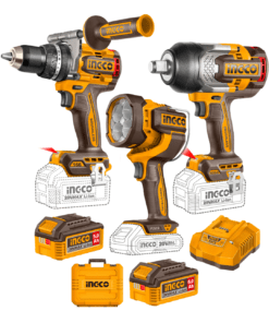 Combo 3 Herramientas Inalámbricas: Llave de Impacto 1050NM + Taladro Percutor de Impacto 166NM + Linterna + 2 Baterías 5AH + Cargador Rápido