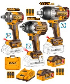 Combo 3 Herramientas Inalámbricas: Llaves de Impacto 1350NM + 850NM + 400NM + 2 Baterías 5AH + Cargador
