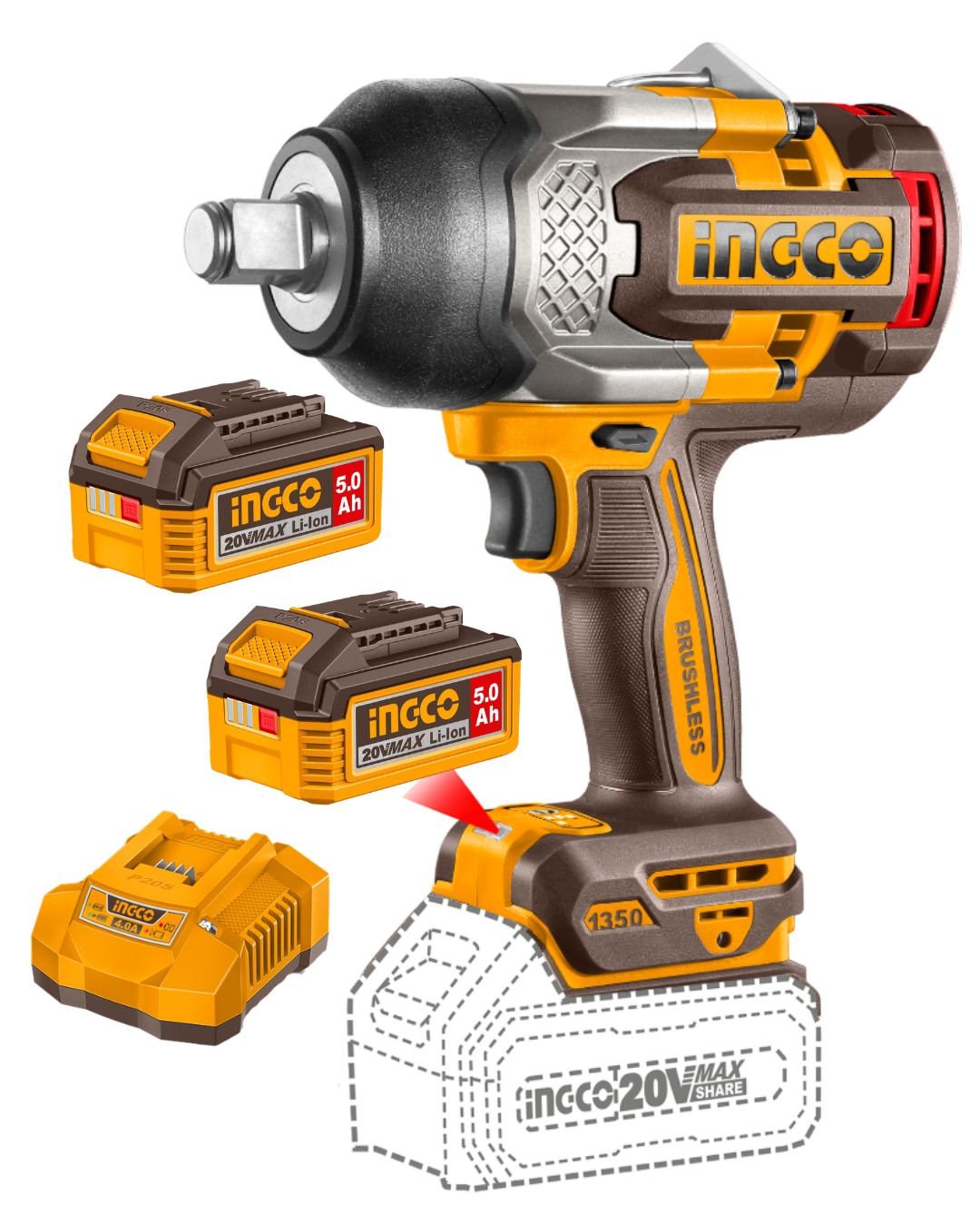 CIWLI20135 Llave de Impacto Inalámbrica 1350NM