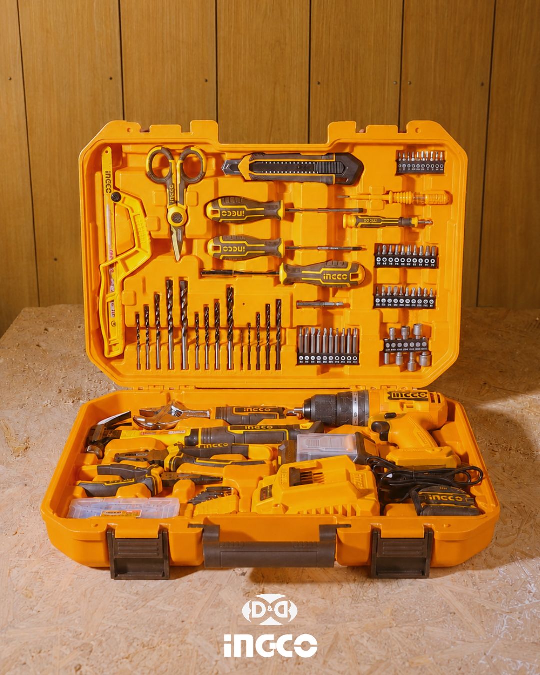 HKTHP11651 Set Taladro Atornillador Percutor 66NM 10mm + 165 Herramientas + Batería 2AH + Cargador