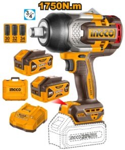 Llave de Impacto Inalámbrica 1750NM + 2 Baterías 8AH + Cargador Rápido