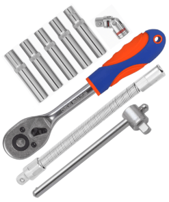 Llave Crique ¼″ + Set 5 Dados + Extensión