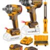 Combo 3 Herramientas Inalámbricas: Llave de Impacto 850NM + Llave de Impacto 400NM + Linterna + Baterías 2AH & 4AH + Cargador