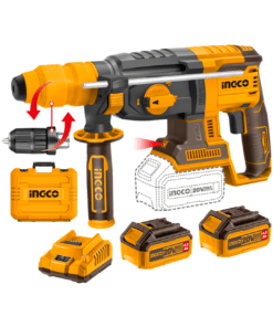 Rotomartillo Inalámbrico con Adaptador de Mandril Taladro + 2 Baterías 4AH + Cargador