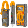 Set Tester Pinza Amperimétrica, Multímetro & Detector de Voltaje