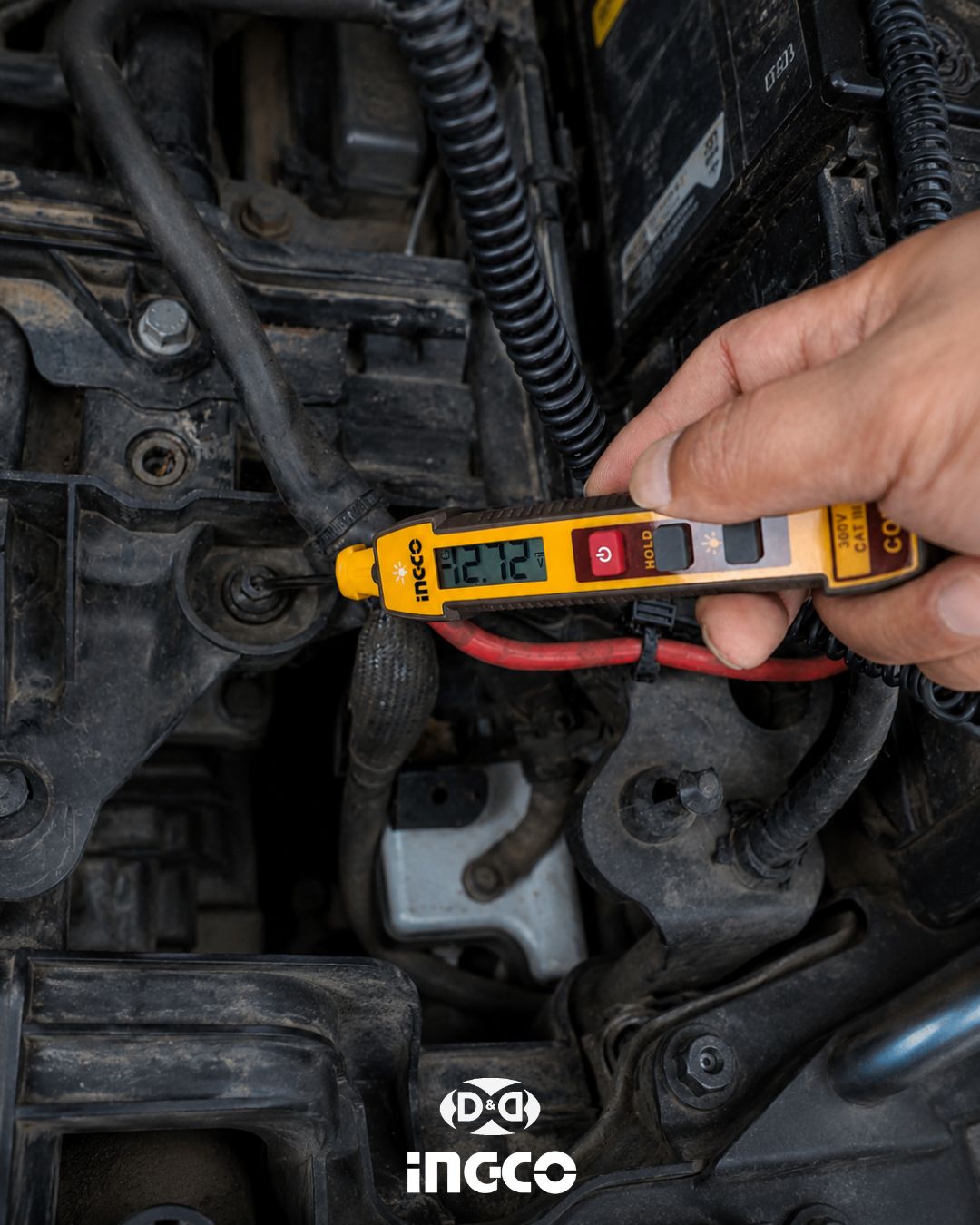 HTCS283962 Carro Taller de Herramientas 396 Piezas: Llave de Impacto 850NM + Linterna + Multímetro + Tester + 2 Baterías 5AH + Cargador Rápido