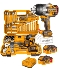 Combo 138 Herramientas + Llave de Impacto Inalámbrica 1350NM + 2 Baterías 5AH + Cargador Rápido