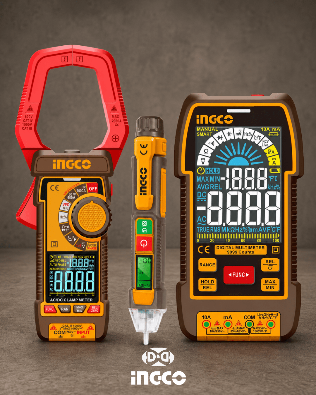 COS24069 Set Tester Pinza Amperimétrica, Multímetro Digital & Detector de Voltaje