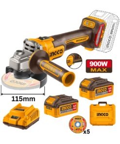 Amoladora / Esmeril / Galletero Angular Inalámbrico 4 ½” 900W + 2 Baterías 4AH + Cargador