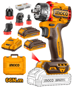 Taladro Atornillador Multicabezal 4 en 1 Inalámbrico 66NM + 2 Baterías 2AH + Cargador