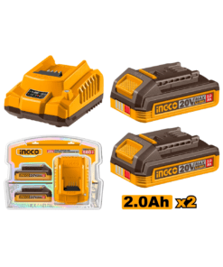 Set 2 Baterías de Litio 20V 2AH + Cargador Rápido